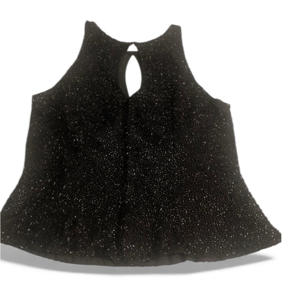 Victoria Pappas | Silk Beaded Sleevelss Top Sz M/L